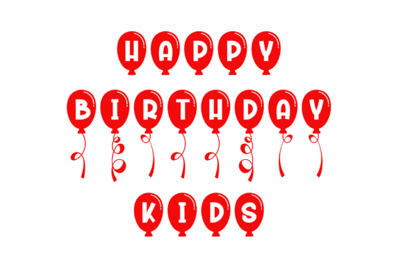Balloon Birthday Font - Preview 3