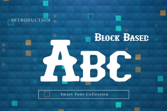 Block Based Font PNG with transparent background - Preview 1