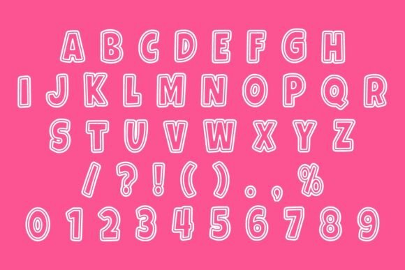 Bubble Outline Font - Preview 3