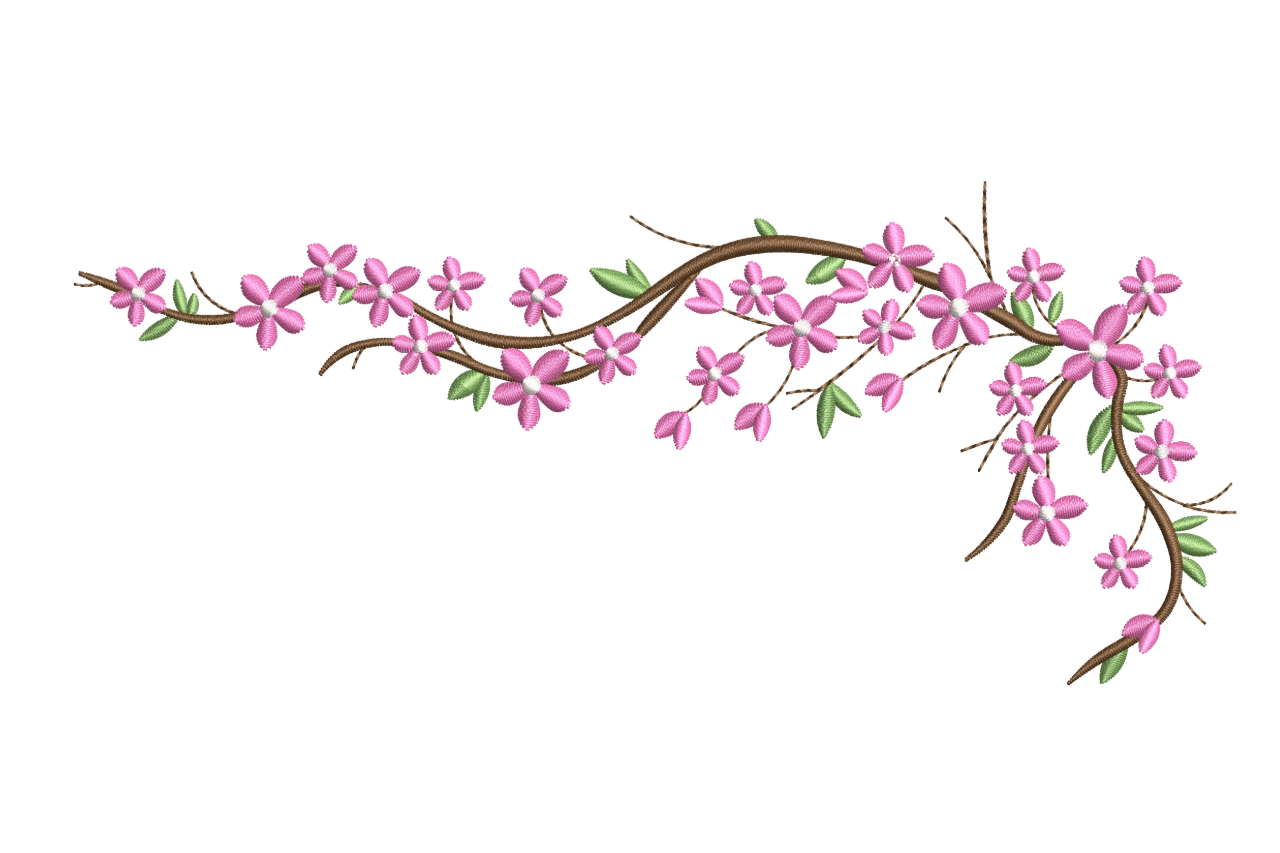 Cherry Blossom Branch Border