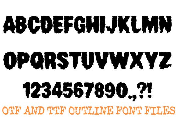 Chewed Torn Font PNG with transparent background - Preview 1