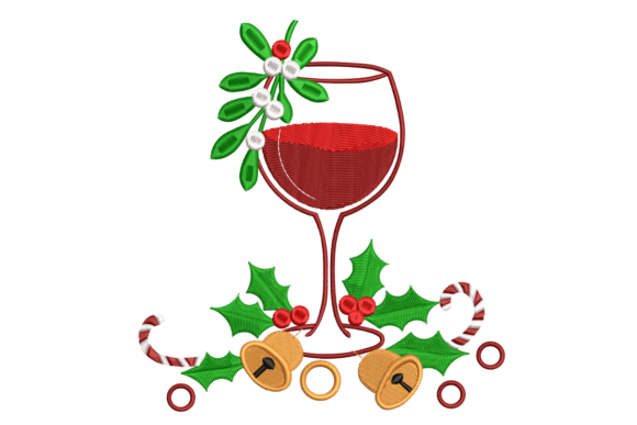 Christmas Wine Glass