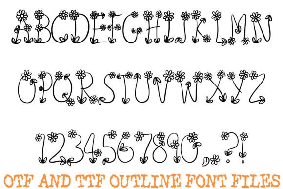 Daisy Flower Font - Preview 1