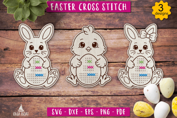 Easter Cross Stitch SVG Bunny Chick