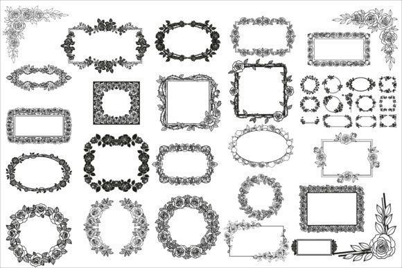 Elegant Rose Frame Laser Cut Design
