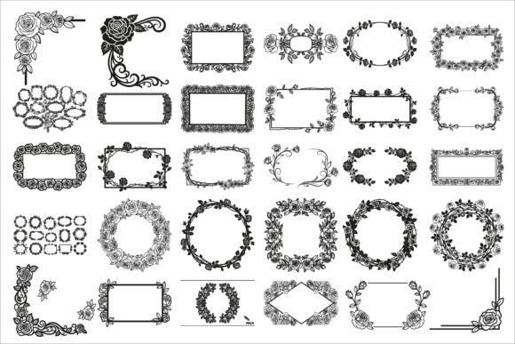 Elegant Rose Frame Laser Cut Design