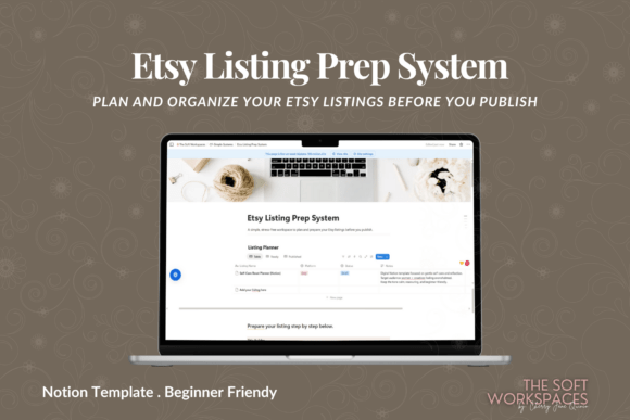 Etsy Listing Prep System Notion Graphic Graphic Templates By The Brand Mint