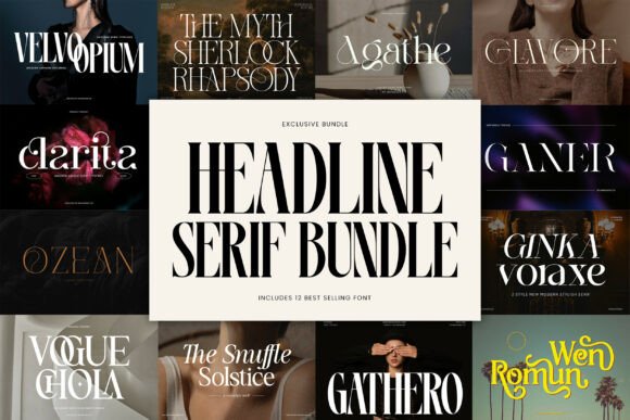 Headline Serif Bundle Font by Mahesans Co