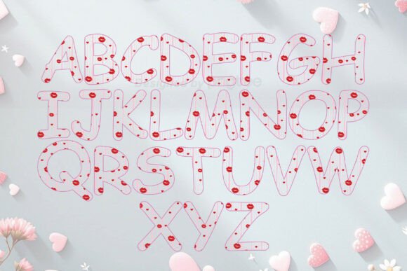 Heart Beat Bundle Font PNG with transparent background - Preview 1