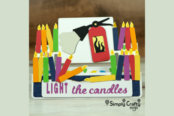Light the Candles Card SVG Urodziny Rękodzieło 3D SVG Przez Simply Crafty SVGs