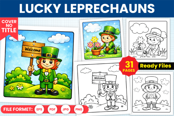 Lucky Leprechauns Coloring Book for Kids