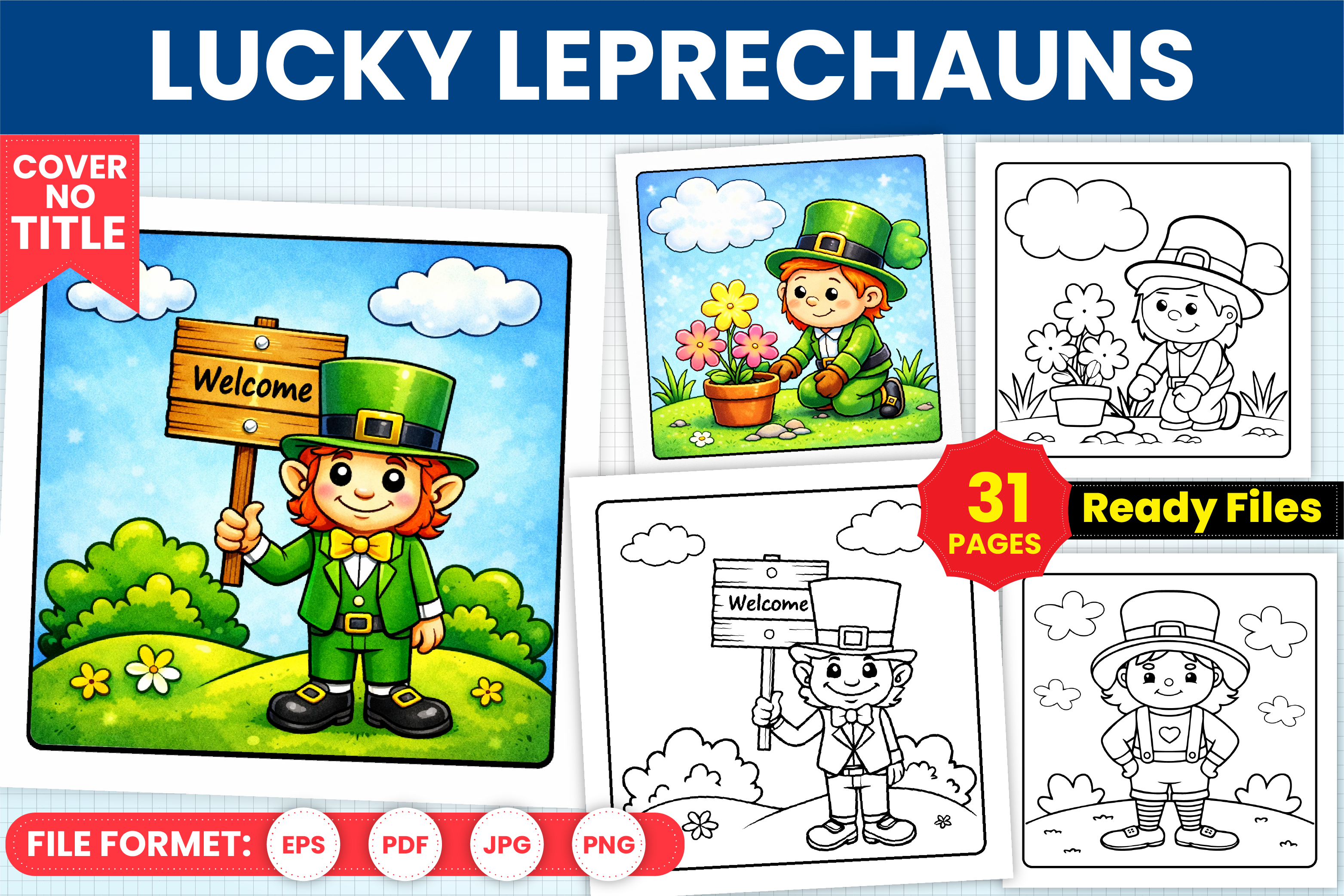 Lucky Leprechauns Coloring Book for Kids
