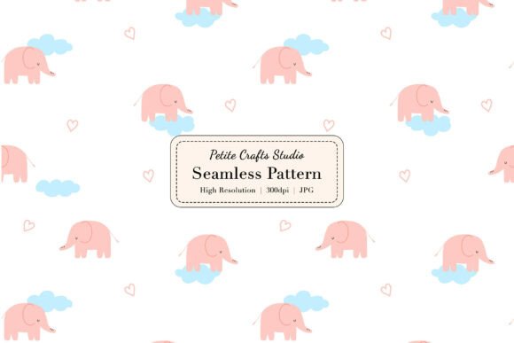 Pastel Elephant Seamless Pattern