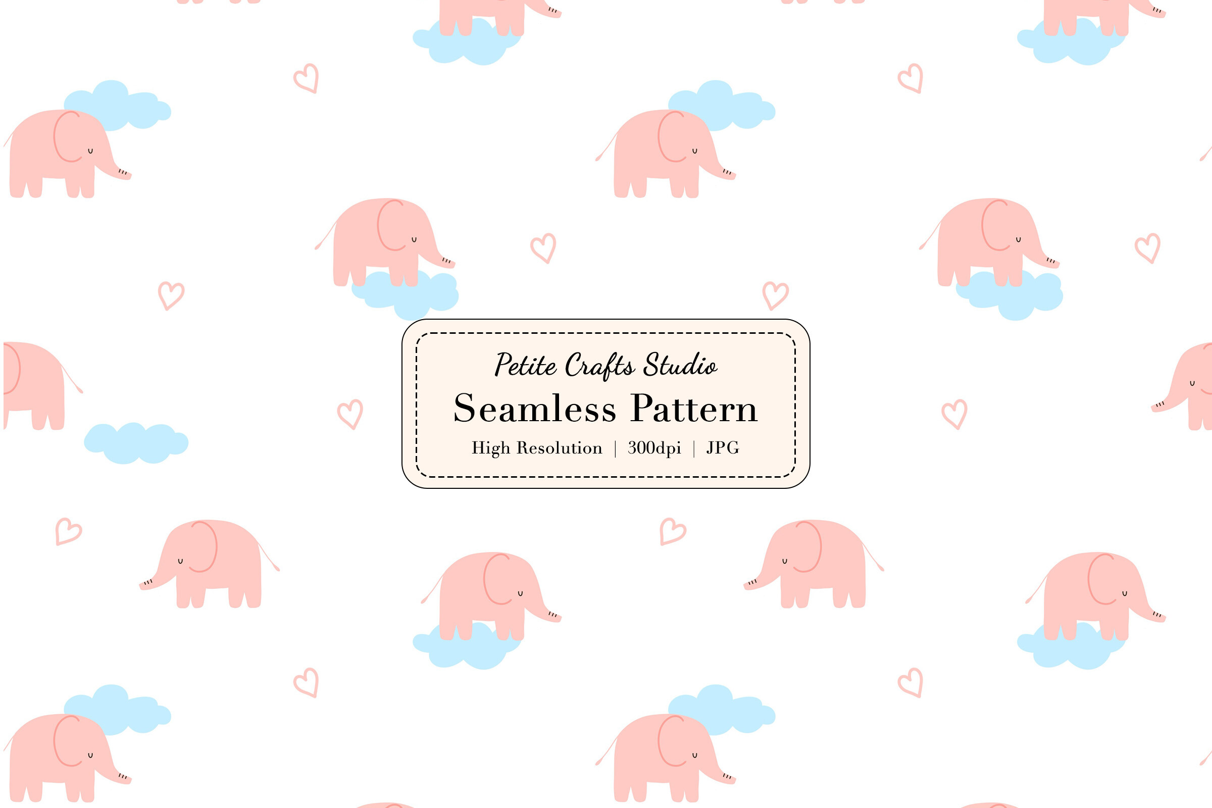 Pastel Elephant Seamless Pattern