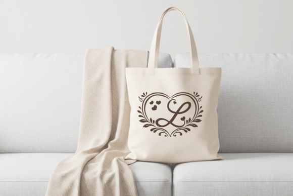 Romantic Heart Monogram Font PNG with transparent background - Preview 2