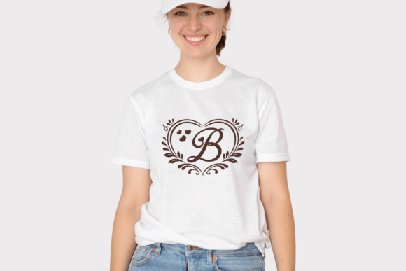 Romantic Heart Monogram Font PNG with transparent background - Preview 3