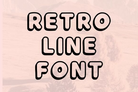Round Outline Font PNG with transparent background - Preview 1