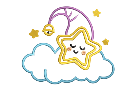 Sleepy Star on Cloud – Cute Nursery