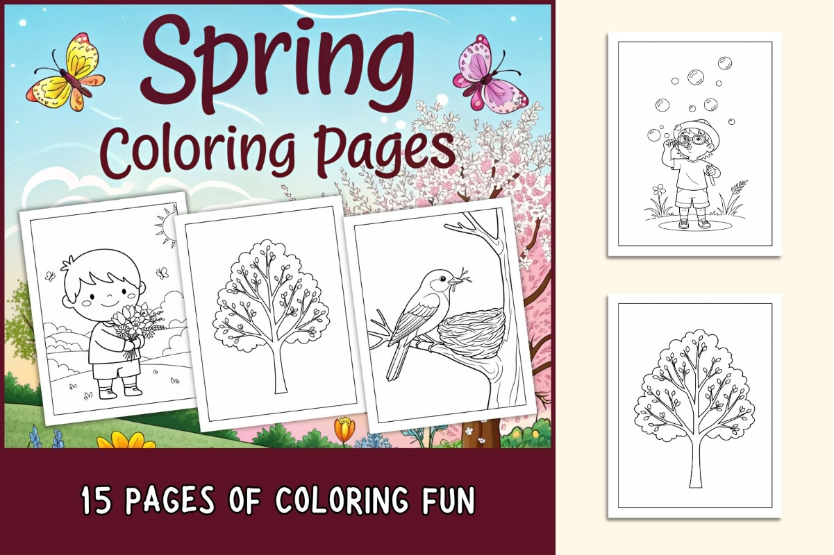 Spring Coloring Pages for Kids