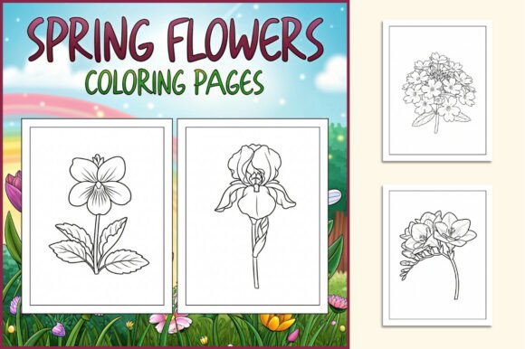 Spring Flowers Coloring Pages for Kids