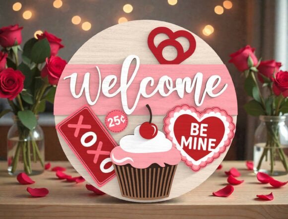 Valentine Welcome Sign SVG