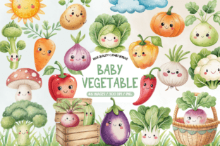 Watercolor Vegetable Clipart Bundle Gráfico por TatiMockups · Creative ...