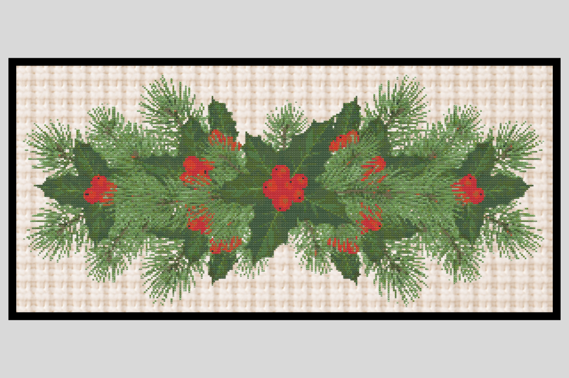 Winter Greenery Cross Stitch