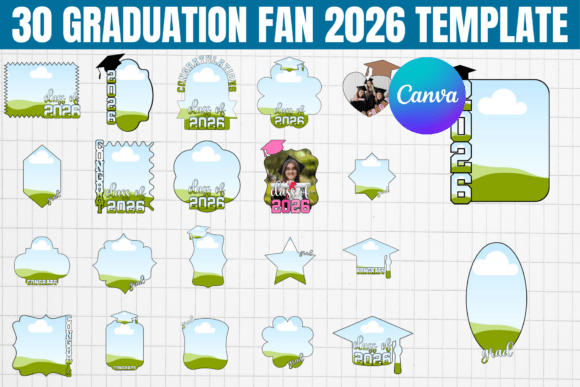 30 Graduation Fan 2026 Template Grafika Szablony do Druku Przez Gfx Shaown