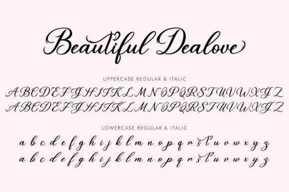 Beautiful Dealove Font PNG with transparent background - Preview 5