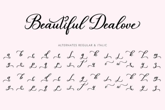 Beautiful Dealove Font PNG with transparent background - Preview 6