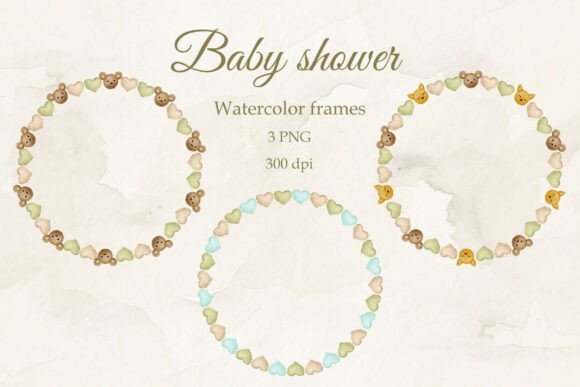 Boho Baby. Set of Round Frames. PNG.