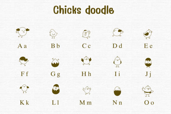 Chicks Doodle Font PNG with transparent background - Preview 1
