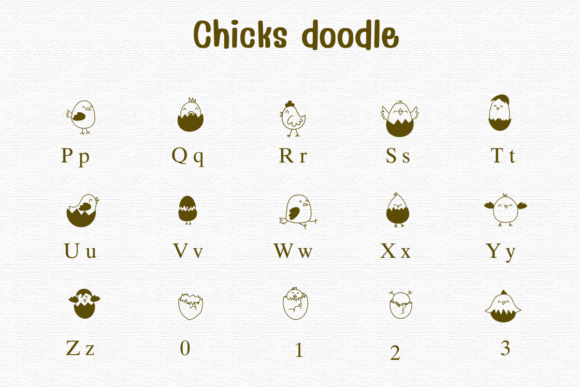 Chicks Doodle Font PNG with transparent background - Preview 2