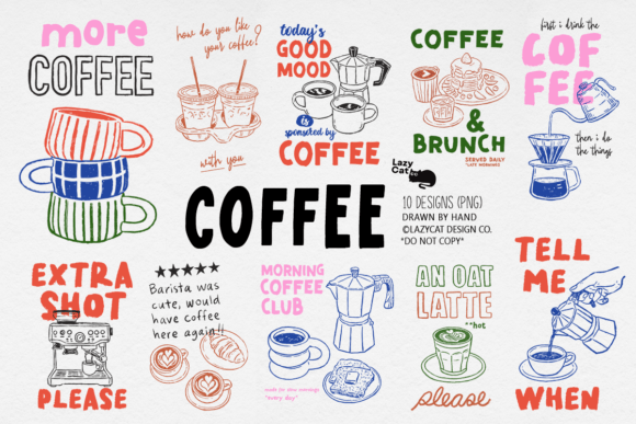 Coffee Hand-drawn PNG Bundle