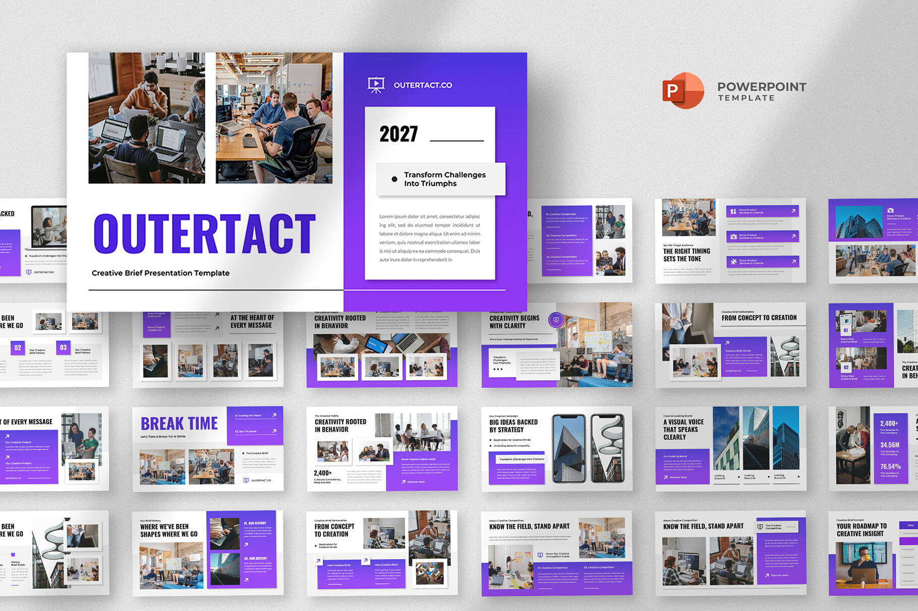 Outertact Creative Brief Powerpoint Template for Agencies and Branding Teams