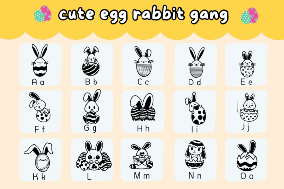 Cute Egg Rabbit Gang Font - Preview 1