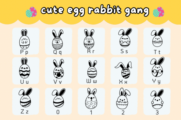 Cute Egg Rabbit Gang Font - Preview 2