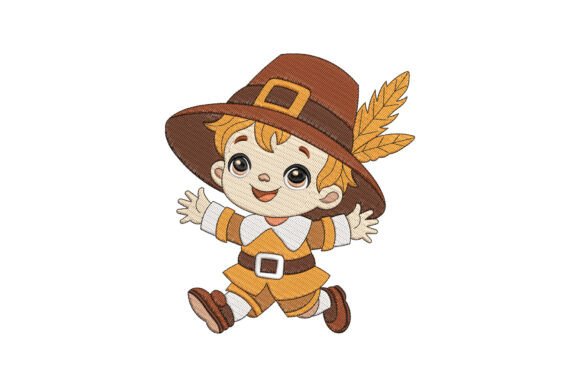 Cute Little Pilgrim Boy