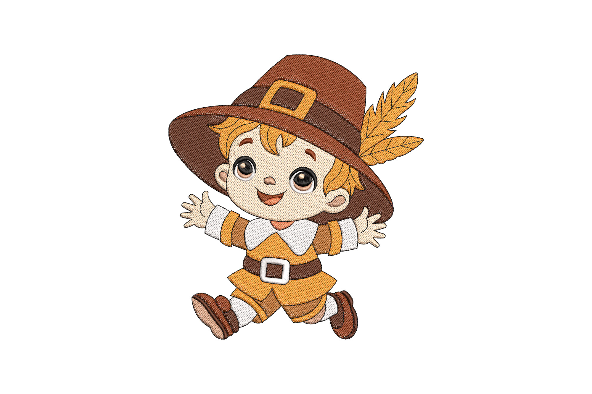 Cute Little Pilgrim Boy