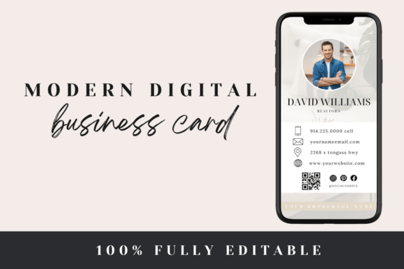 Digital Business Card Canva Template Graphics