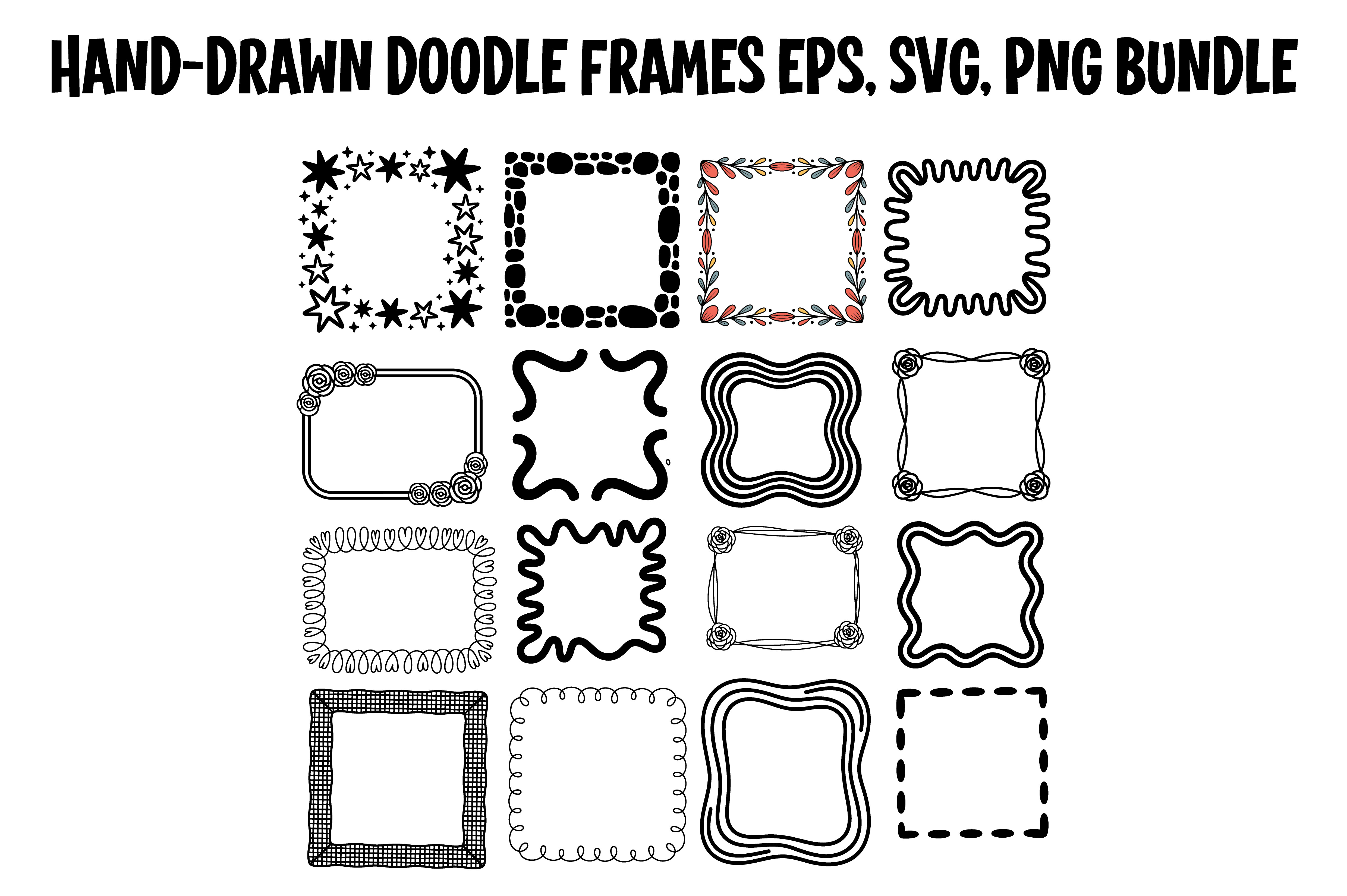 Doodle Frames Hand Drawn Borders