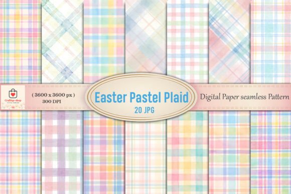 Easter Pastel Plaid Digital Paper Bundle