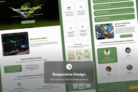 EcoPulse Eco Habit Tracker Landing Page