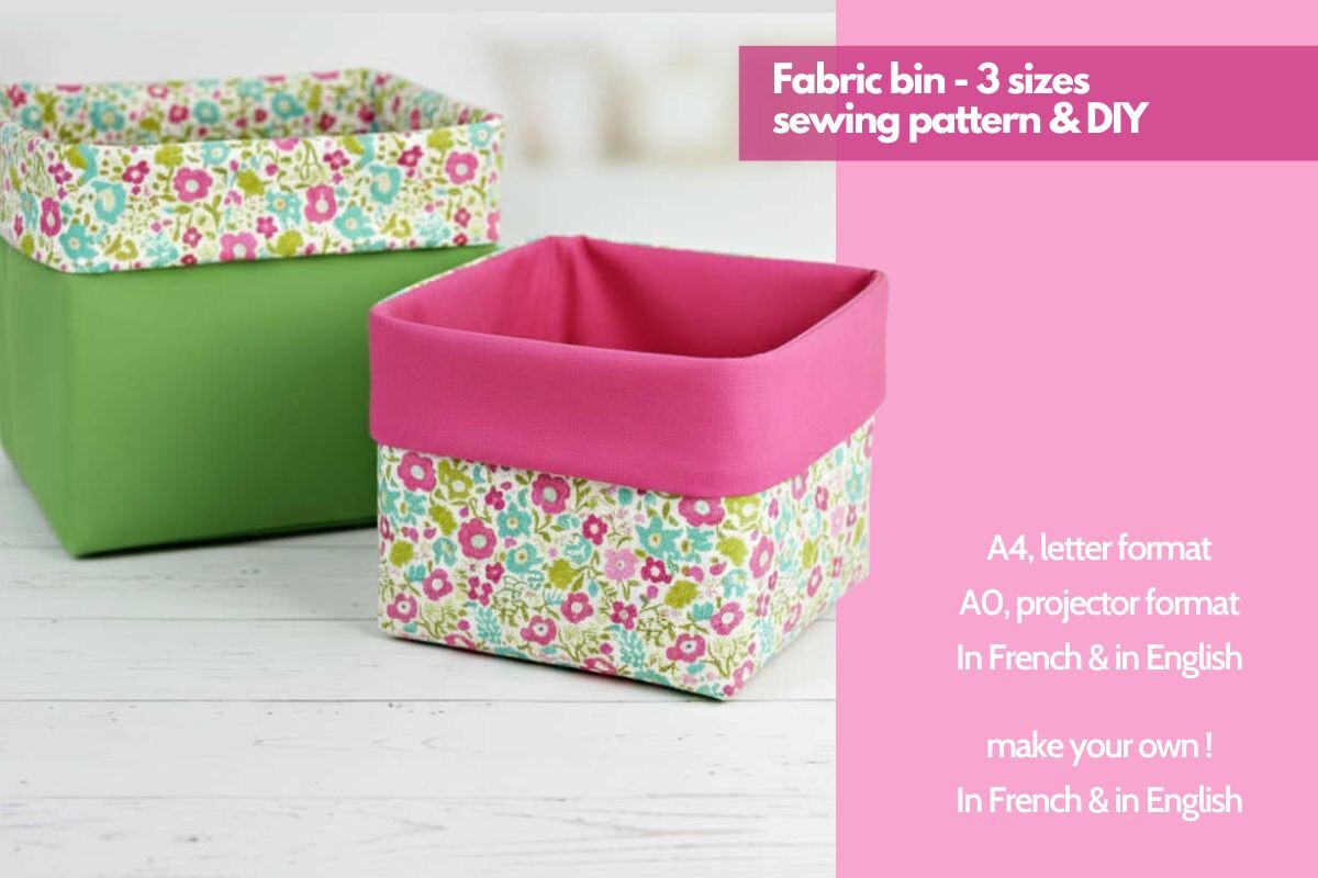 Fabric Bin Sewing Pattern - 3 Sizes