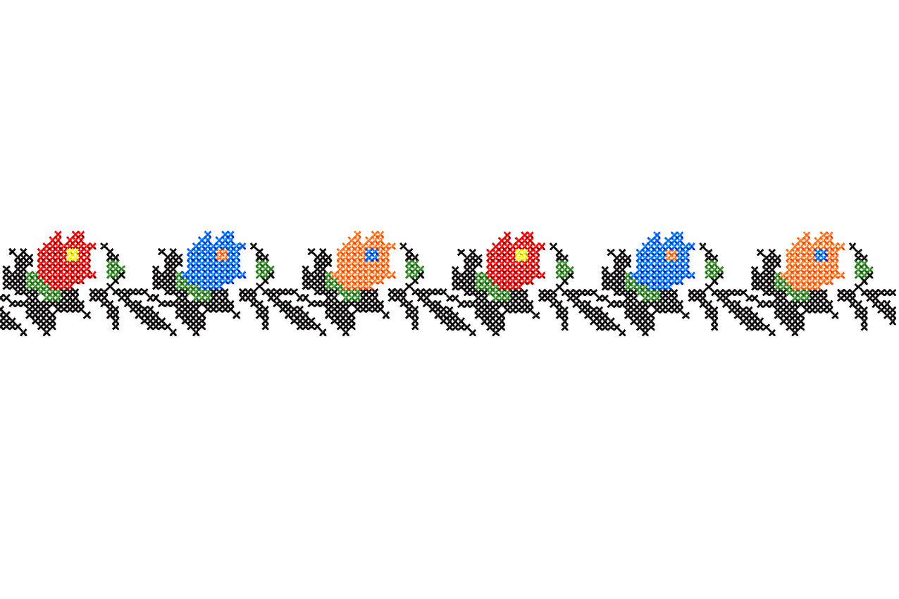 Flowers Border Cross Stitch Pattern