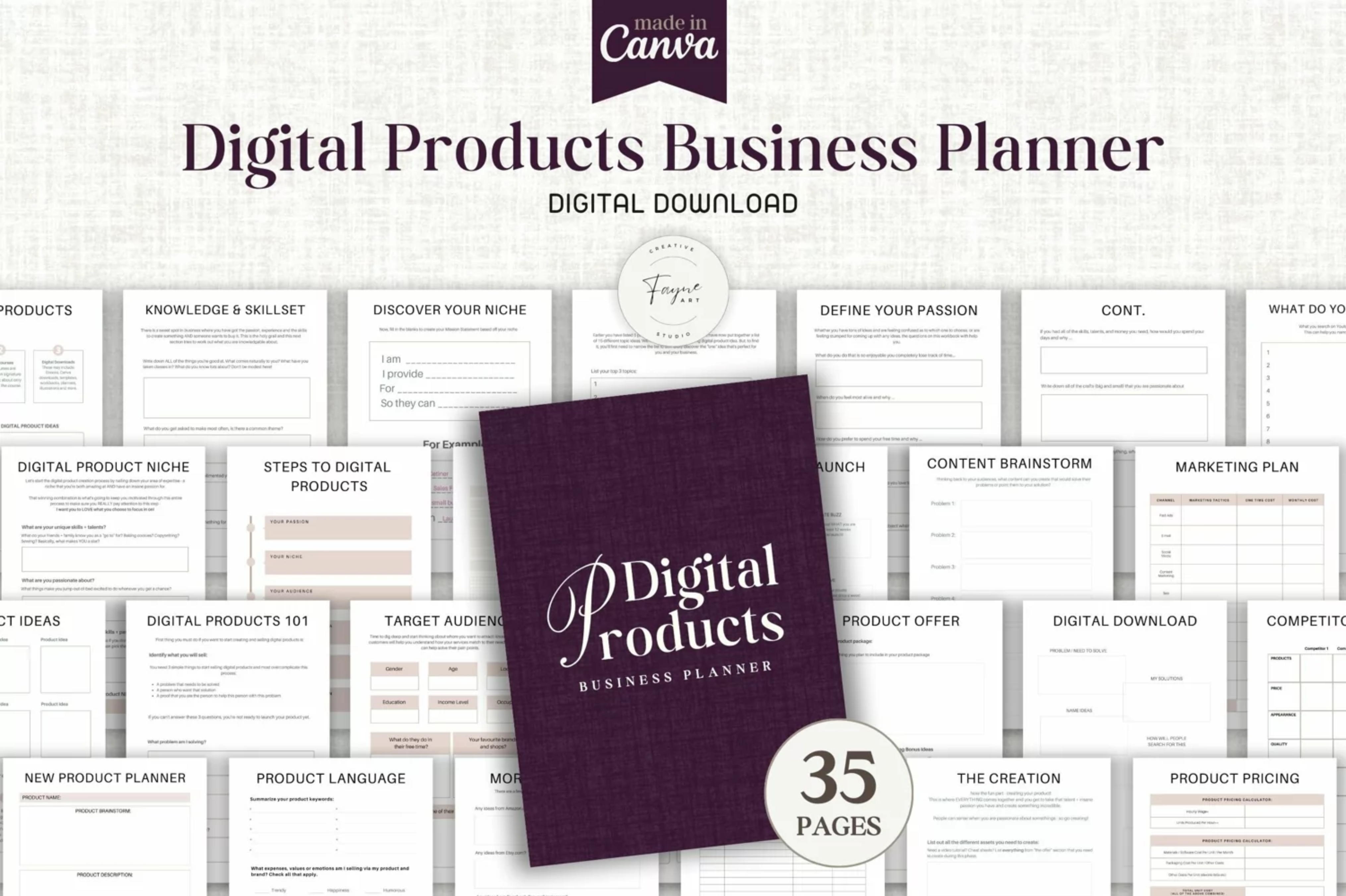 Free Digital Product Planner Canva Templ Graphic by Fayne · Creative ...
