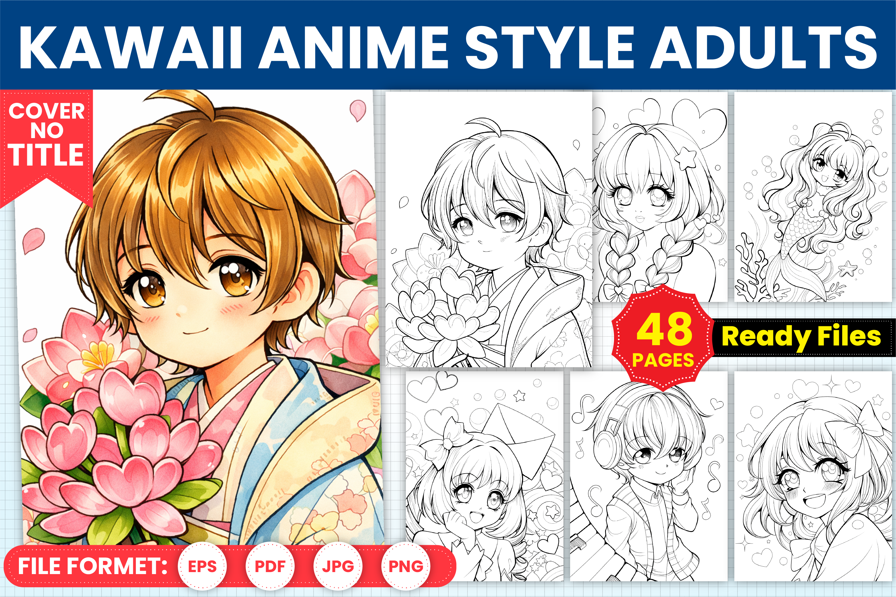 Kawaii Anime Style Adults Coloring Pages