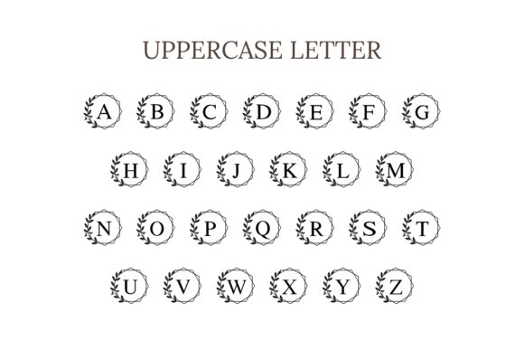 Laurel Monogram Font PNG with transparent background - Preview 5