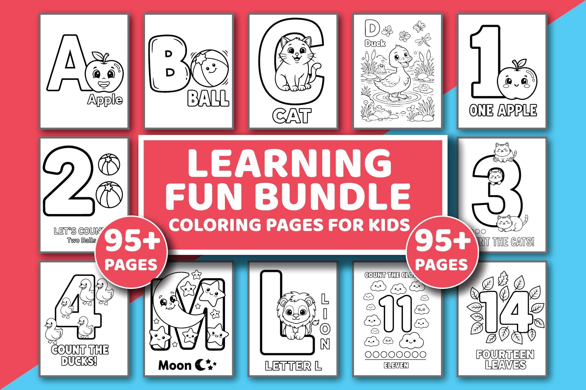 Learning Fun Coloring Bundle for Kids