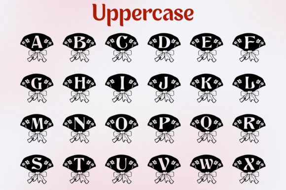 Letter Flower Font PNG with transparent background - Preview 1